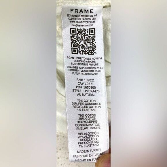 Frame Le Palazzo Crop Wide Leg/Flare Frayed Hem Jeans 32x28 Stretch Denim LNWT - Picture 10 of 11